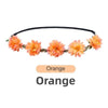 Orange floral rose wreath crown headpiece
