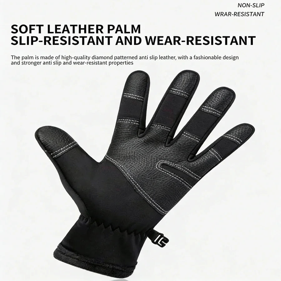A black palm slip-resistant and wear-resistant glove shown against a white background.