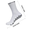White performance sports gripping socks shown from the side with measurements.