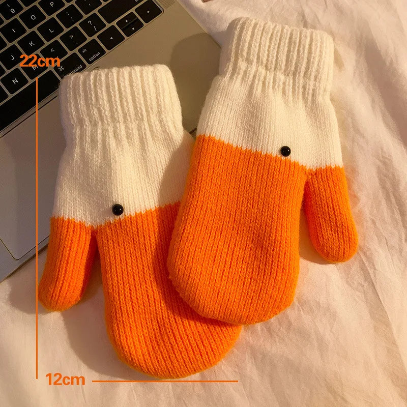 Knit Goose Gloves with Plush Lining