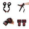 Wraps de poignet noirs robustes avec des accents rouges, présentés sous différentes formes et sur une main.