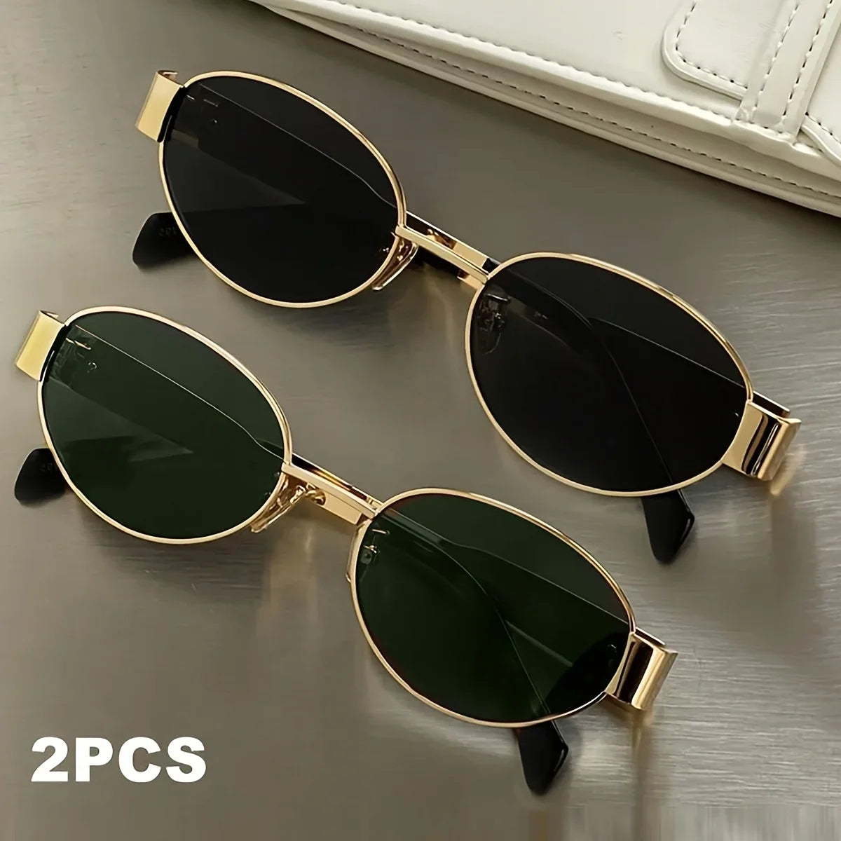 Classic Oval Metal Sunglasses with UV400 Protection