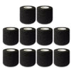 Rolls of black self-adhesive tattoo grip tape for securing tattoos