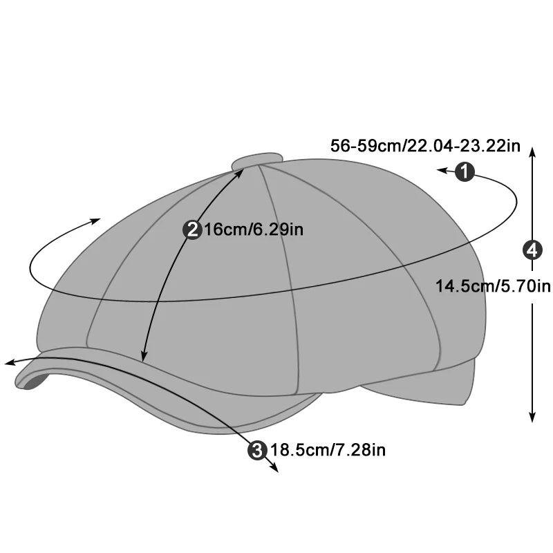 Unisex Linen Newsboy Cap – Retro Octagonal Beret