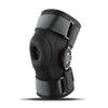 Black adjustable knee pad with dual stabilizer for joint support