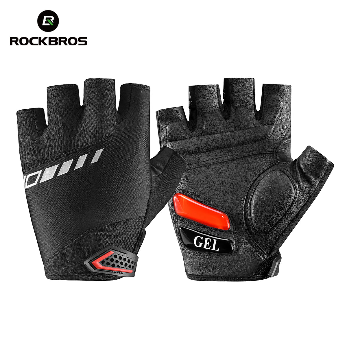 A pair of black cycling gloves for mountain biking shown against a white background.