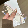 Rhinestone-Trimmed Blue Light Blocking Glasses with Clear Square Frame
