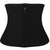 Black women's body shaping waist trainer corset with a full front zipper.