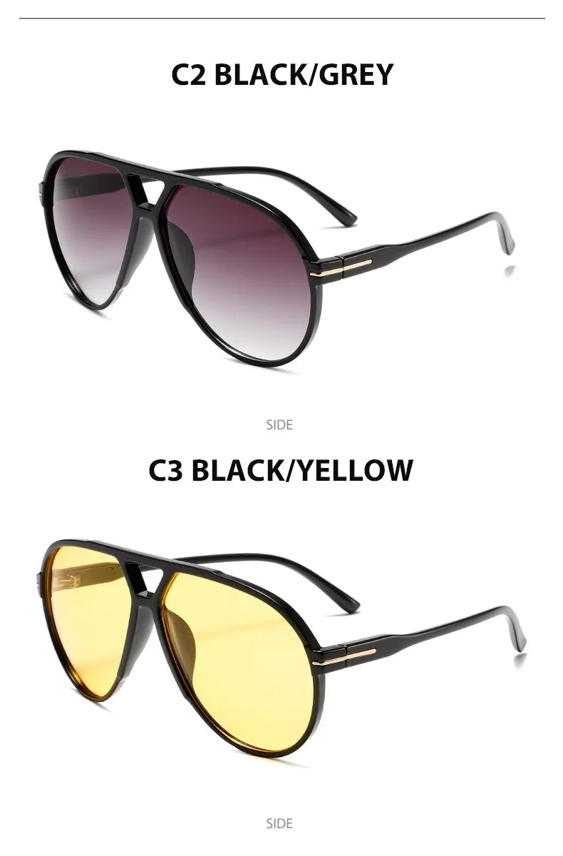 Schwarze und graue Pilot-Sonnenbrille von der Seite