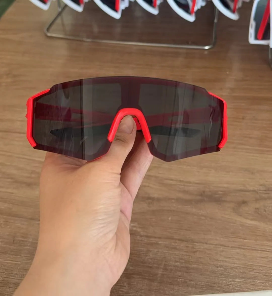 UV400 Cycling Sunglasses with Blue Mirror Lens