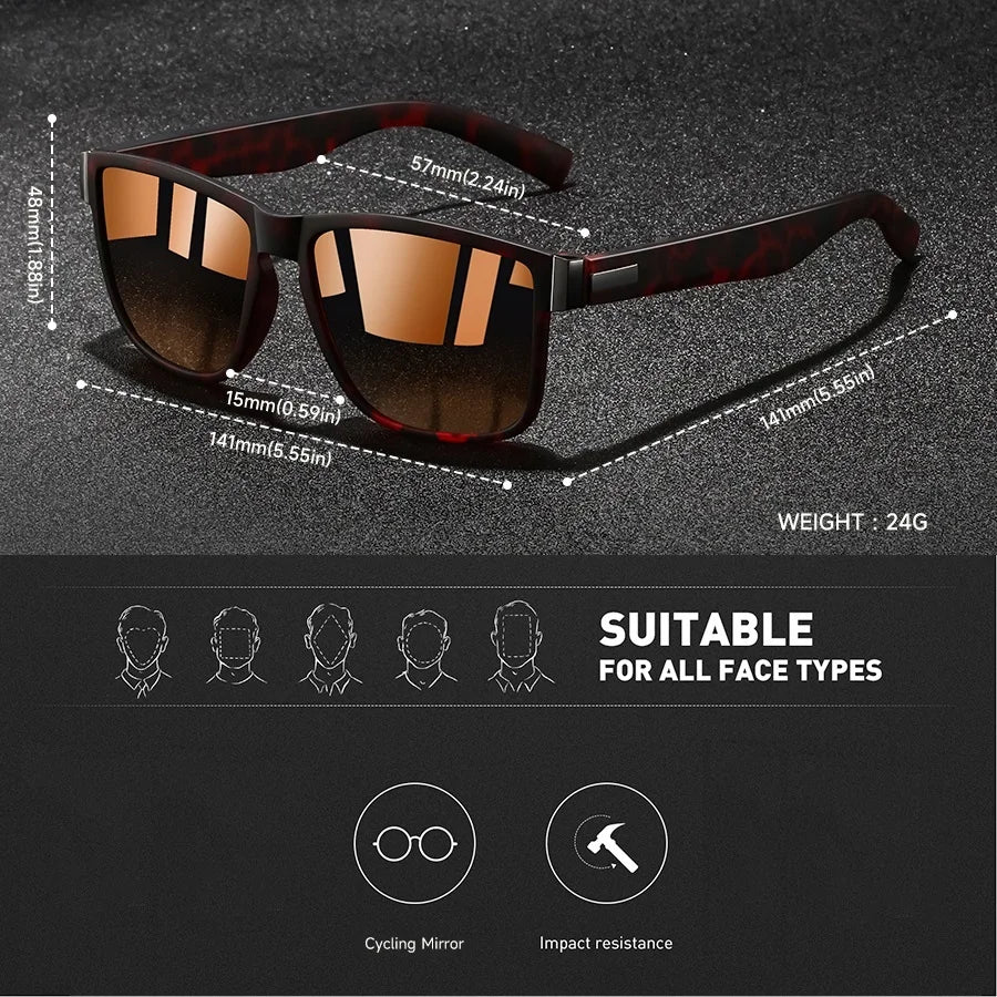 Classic Square Sunglasses for Men and Women – UV Protection & Lightweight Comfort