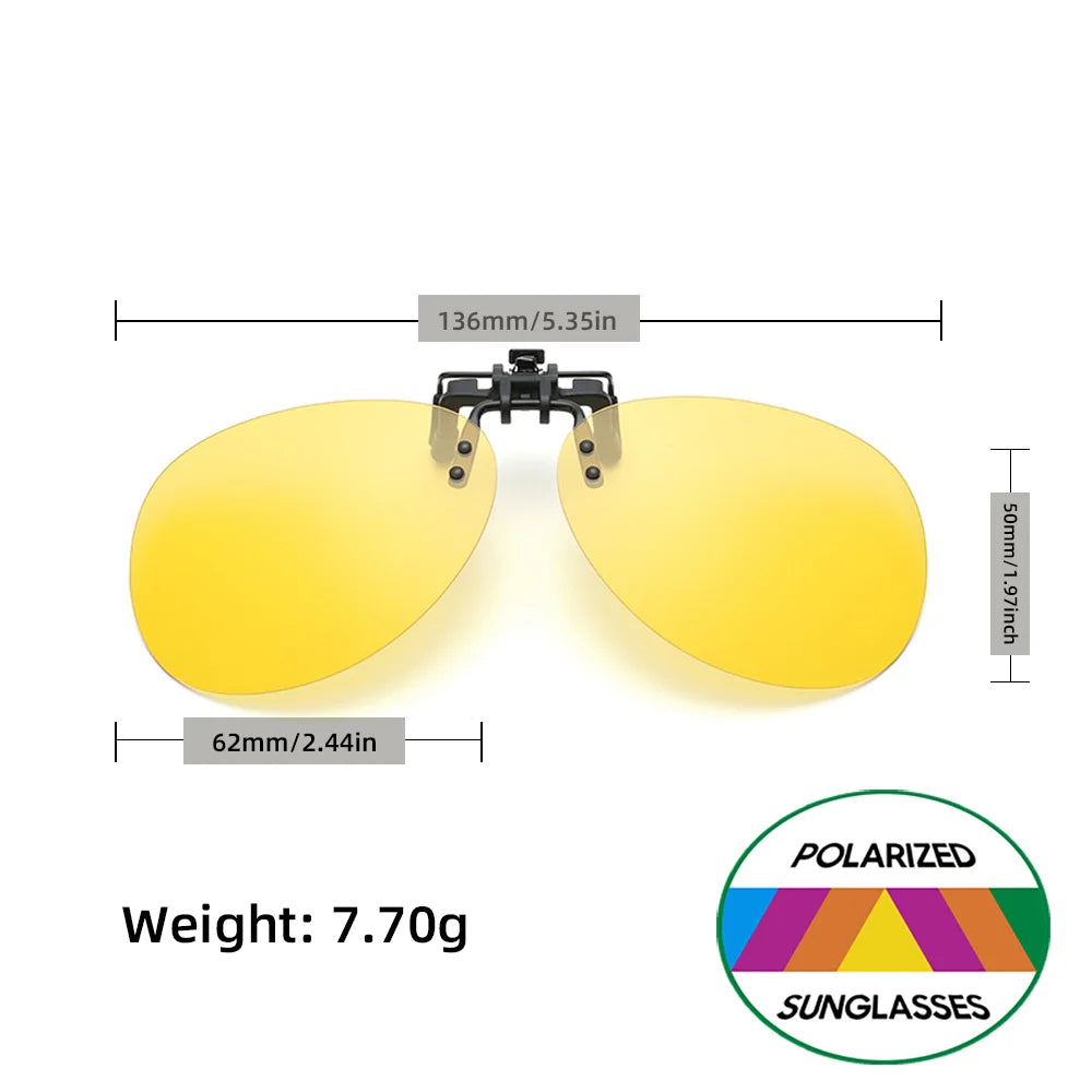Flip-Up Clip-On Polarized Sunglasses with UV400 Protection