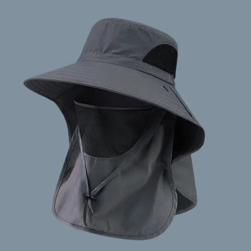 UPF 50+ Wide Brim Sun Hat with Detachable Face Mask