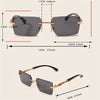 Minimalist Rimless Rectangle Sunglasses for Women and Men