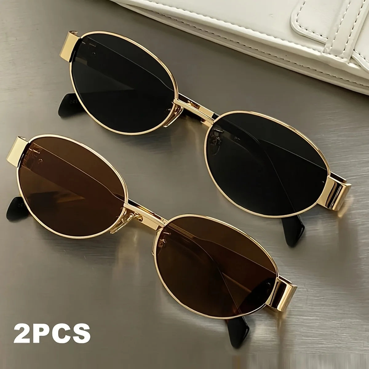 Classic Oval Metal Sunglasses with UV400 Protection