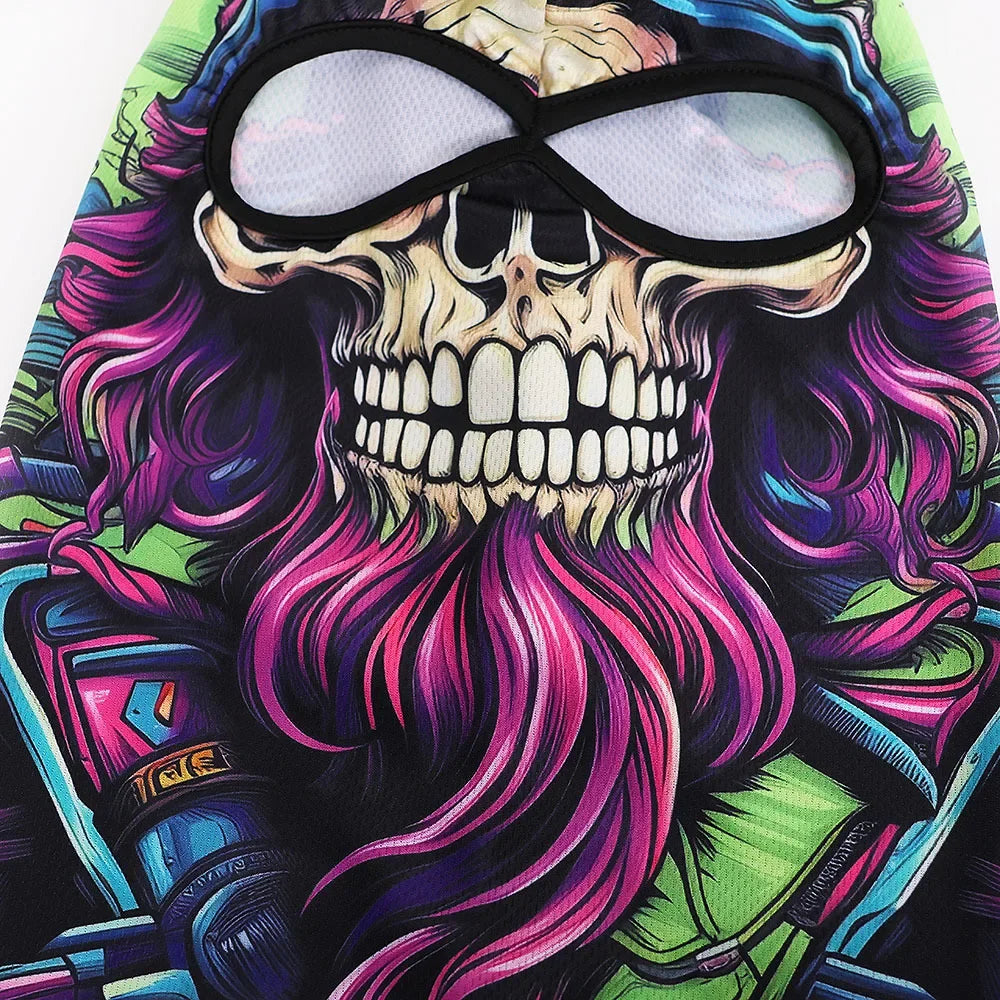 Skull Print Full Face Balaclava for Motorcycle & Outdoor Sports