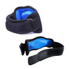Black and blue tennis elbow support brace showing both the wrist wrap and the full forearm strap.