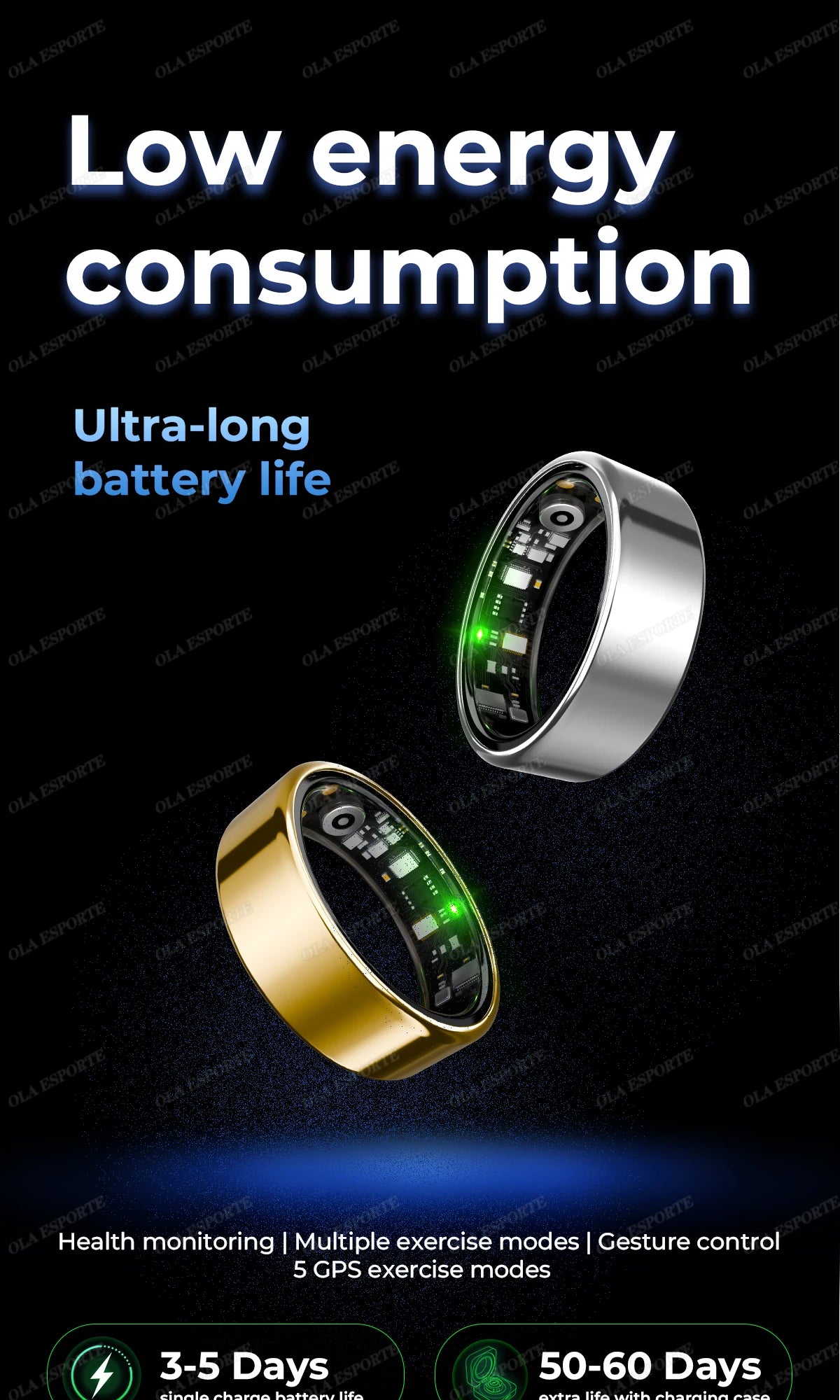 Smart Ring with Heart Rate, SpO2 & Sleep Tracking