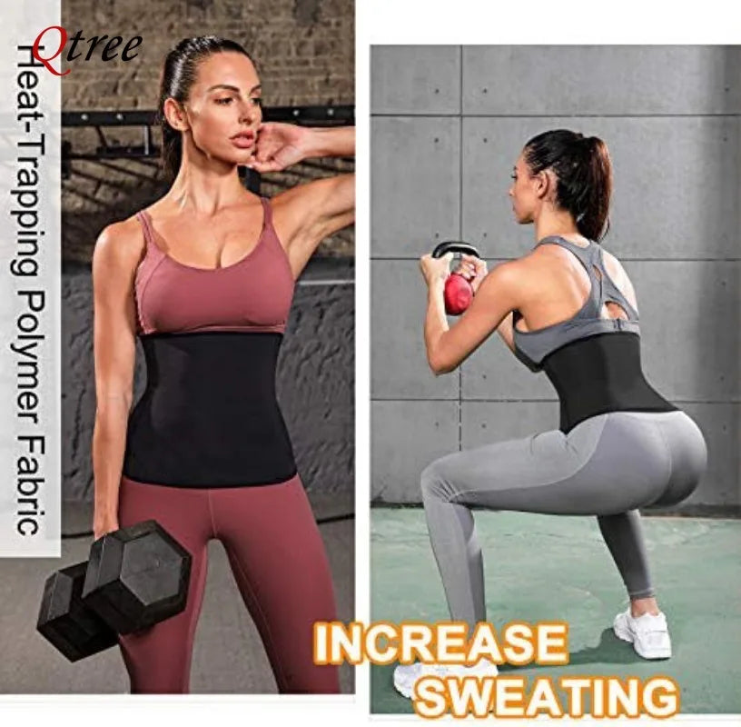 Eine Frau trägt einen schwarzen Taillenschoner-Corset und passende Leggings beim Training.