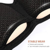 Black mesh hernia support belt showing its flexible design and features for stable wear.