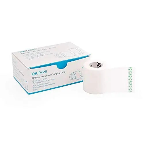 Box of OKTAPE Latex-Free Nonwoven Surgical Tape roll