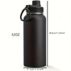 A dark brown insulated stainless steel vacuum water bottle with a black cap and loop, shown vertically.