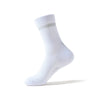 White performance athletic running sock shown from the side with a gray band.