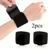 Two black ultra-thin wrist support straps shown being worn on a hand and laid out separately.
