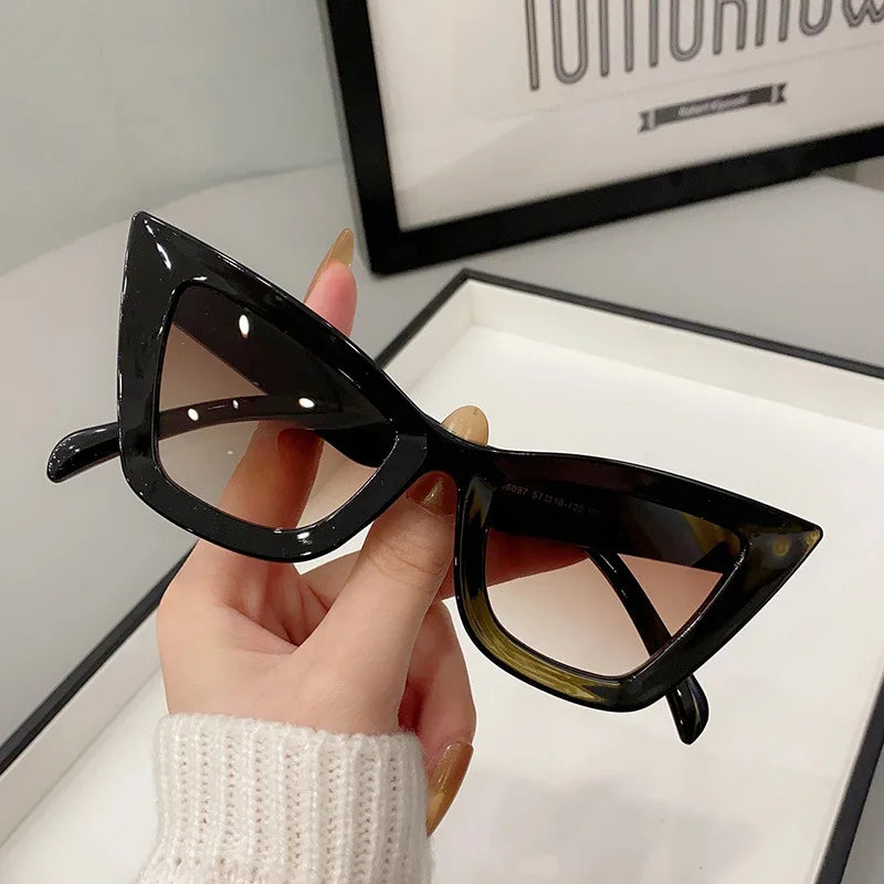 Vintage Cat-Eye Square Sunglasses