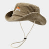 Washed Cotton Bucket Hat with Embroidery – Unisex Wide Brim for Outdoor Adventures