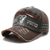 Vintage Washed Cotton Baseball Cap with Embroidered Cow Head