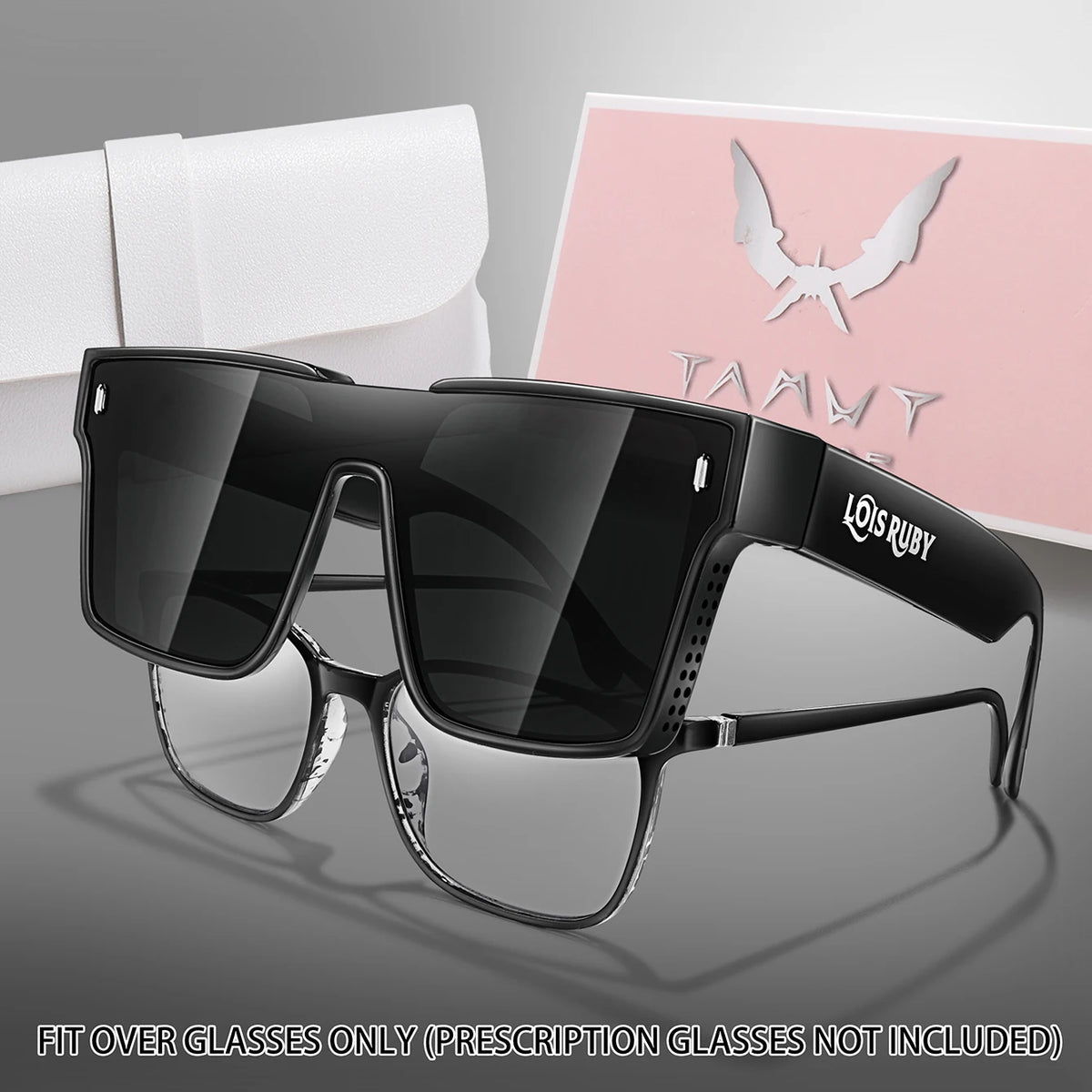UV400 Oversized Sunglasses with Protective PU Case