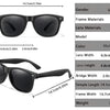 Black retro style sunglasses with PC frame and lens for unisex use