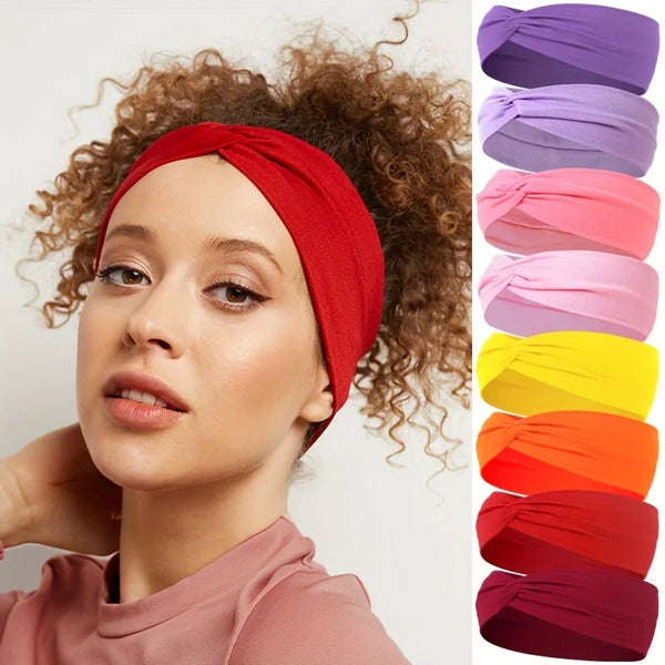 Knotted Elastic Sports Headband for Workouts and Everyday Wear