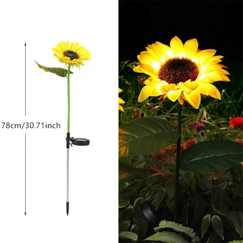 Solar Sunflower LED Stake Lights (3-Pack)