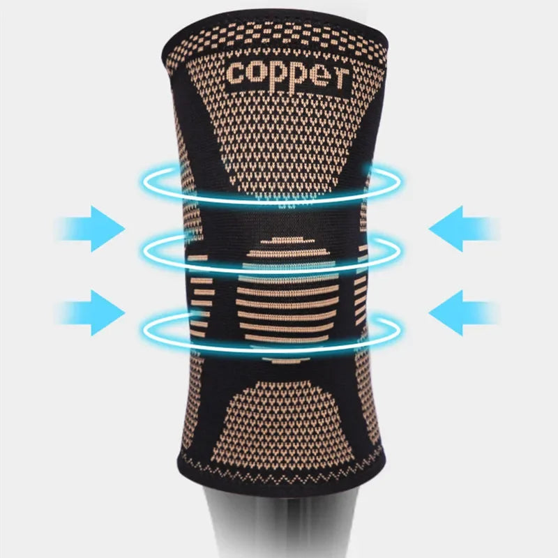 Copper Fiber Compression Knee Sleeve for Sports Support