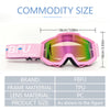 Pink FBFU sport-grade skiing goggles with purple lenses and pink frame