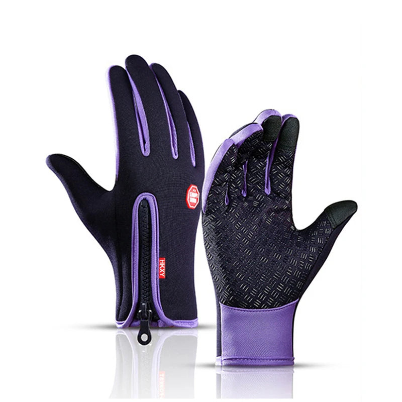 Touchscreen Warm Winter Gloves with Zipper Closure