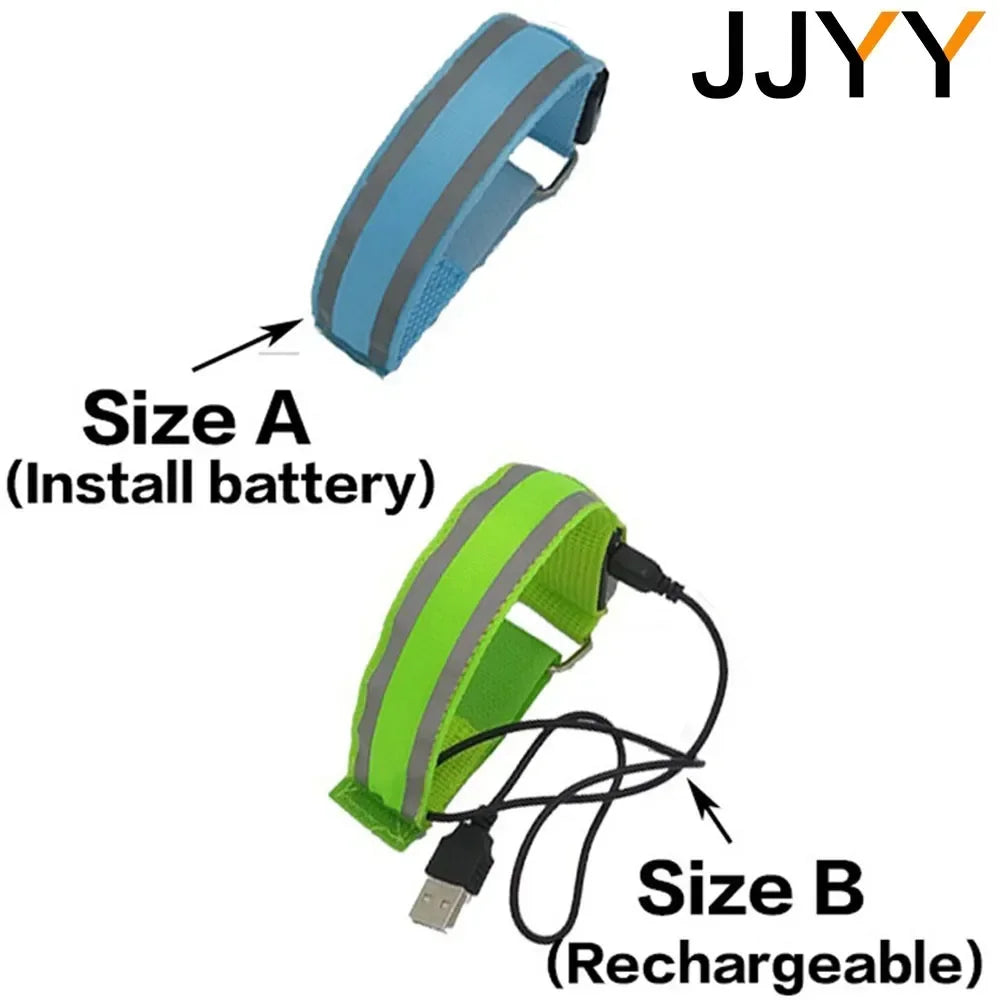 USB Rechargeable LED Safety Armband for Night Running and Cycling