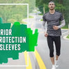 Zwei Models zeigen überlegenden Schutz an den Ärmel-Sleeves beim Gehen auf der Straße.