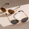 Classic Oval Metal Sunglasses with UV400 Protection