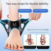Two-way straps ankle support brace for double stability shown on a foot.