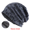 Vintage Letter Print Beanie Hat with Fleece Lining