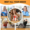 A collage showing various activities like working, long standing, gift ideas, traveling, and exercise.
