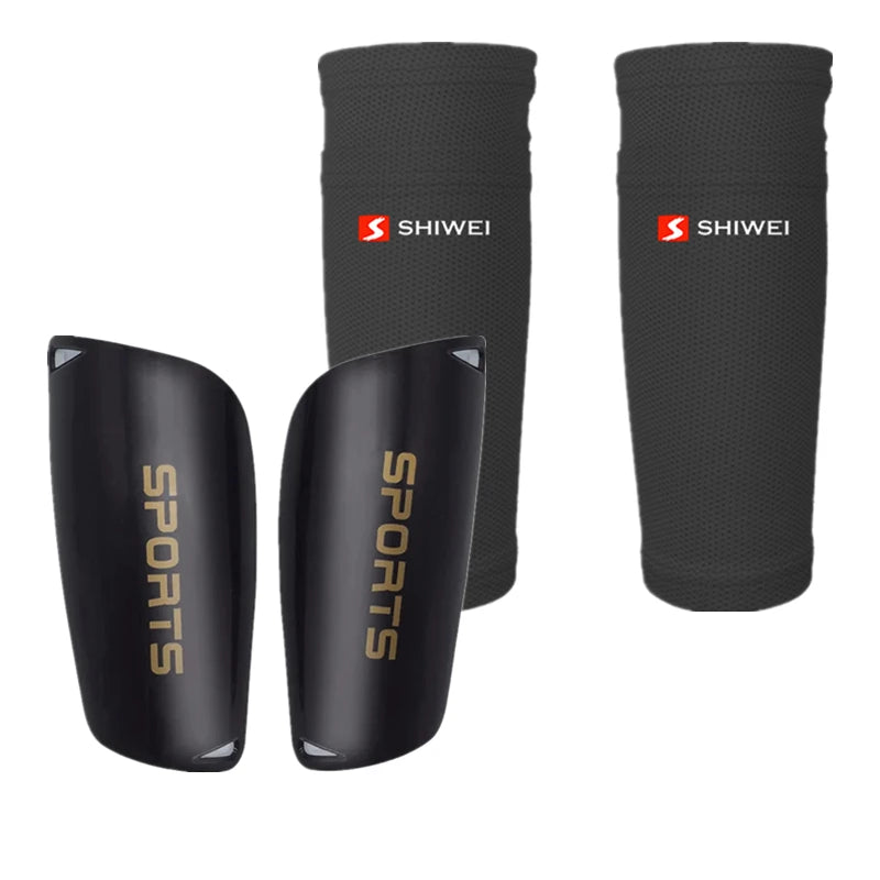 Un ensemble de genouillères de sport noires avec manches confortables de la marque Shiwei.