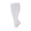 White compression socks for leg circulation and fatigue relief