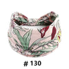 Bandeau en coton élastique fleuri rose style bohème noué en nœud