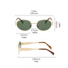 Gold-toned classic oval metal sunglasses with olive green lenses and tortoiseshell arms