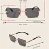 Minimalist Rimless Rectangle Sunglasses for Women and Men