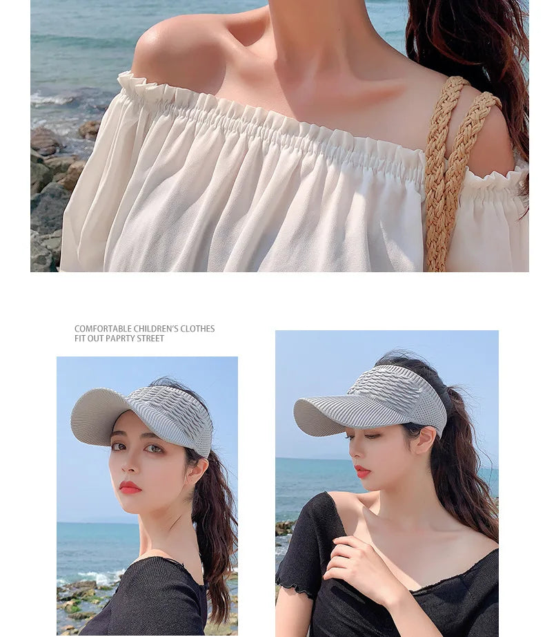 Breathable Adjustable Sun Visor Cap for Women
